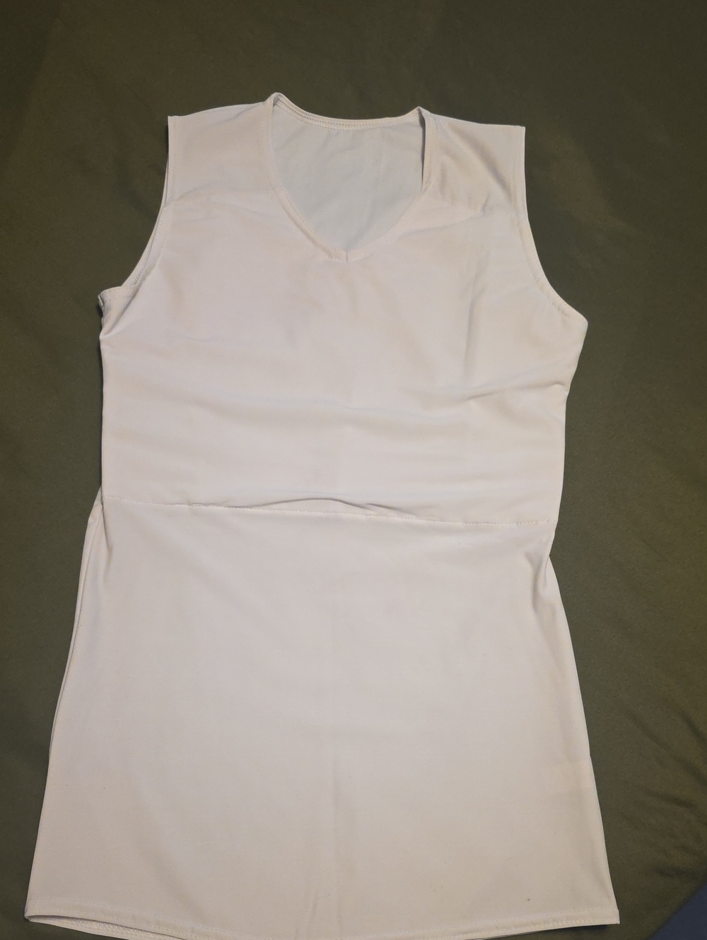 gc2b FtM Trans Chest Binder White V-Neck Full Length XL
